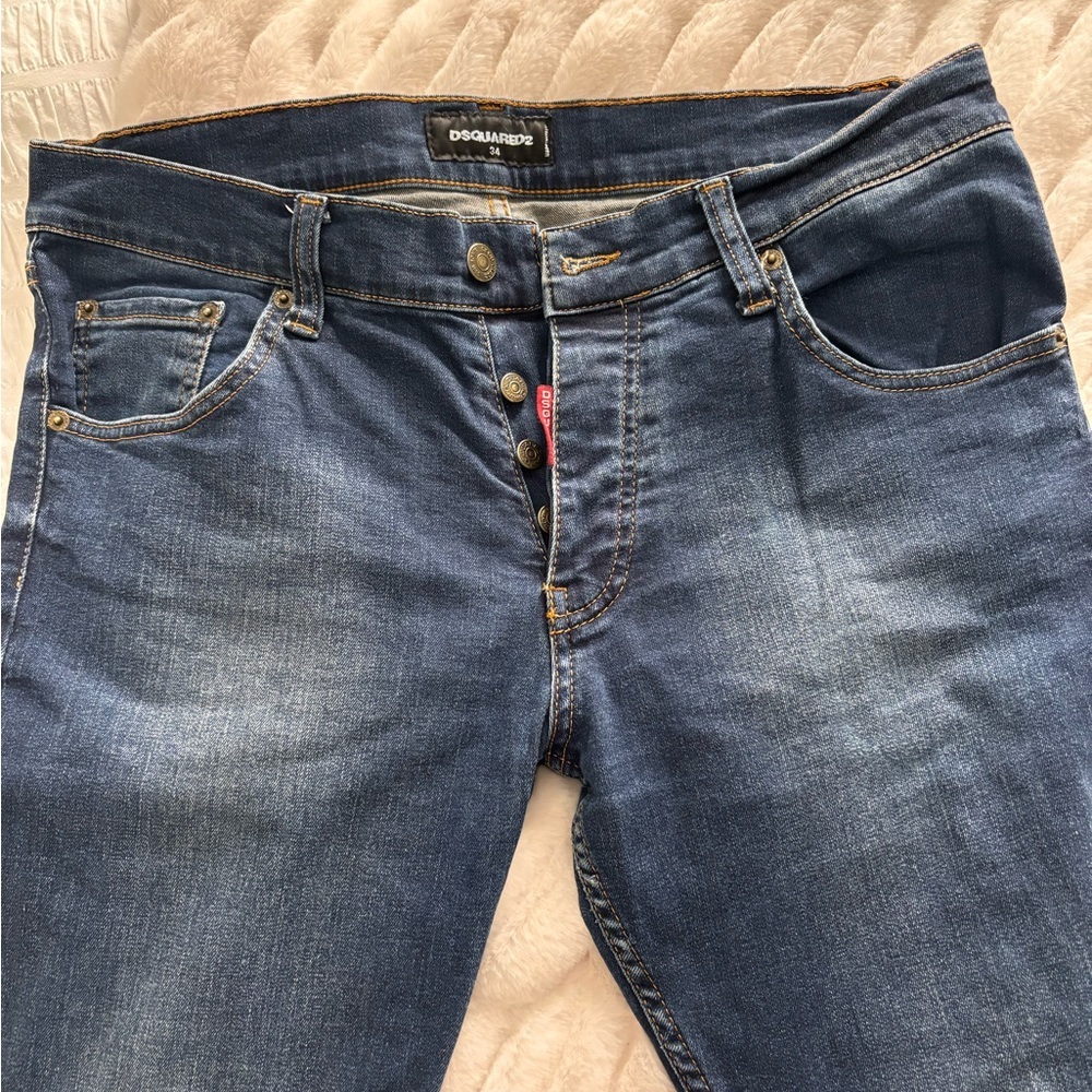 DSQUARED2 Dark Blue Slim Men's Denim Slight Distressing Sz 34